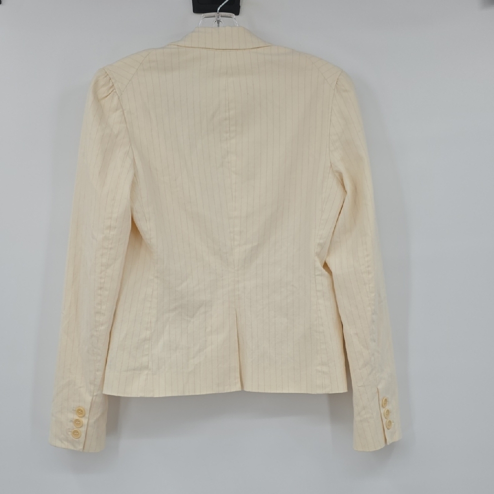 Theory Pink Pinstripe Cream Blazer Women's Size 10 - Picture 4 of 9